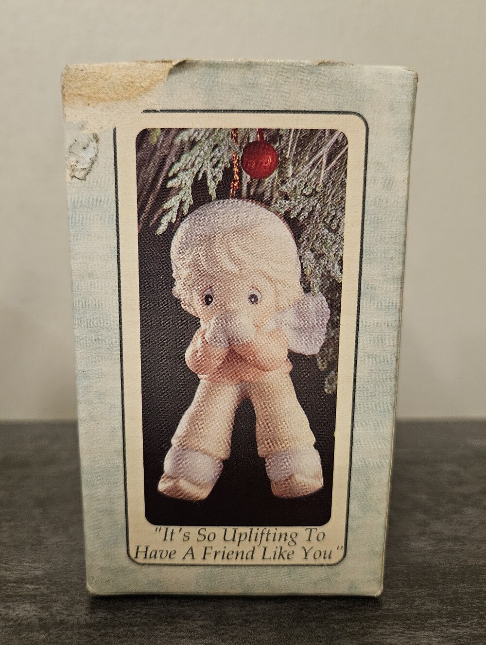Vintage Precious Moments "Winter's Such A Ball" Boy Skier Christmas Ornament